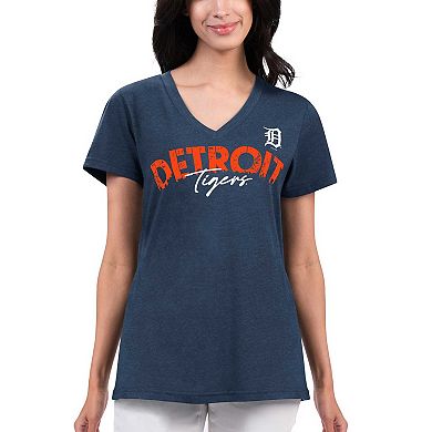 Women's G-III 4Her by Carl Banks Navy Detroit Tigers Key Move V-Neck T-Shirt