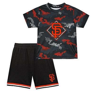 Toddler Fanatics Branded Black San Francisco Giants Field Ball T-Shirt & Shorts Set
