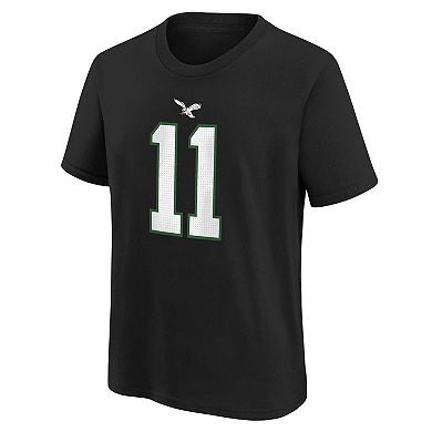 Youth Nike A.J. Brown Black Philadelphia Eagles Player Name & Number T-Shirt