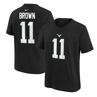 Youth Nike A.J. Brown Black Philadelphia Eagles Player Name & Number T-Shirt
