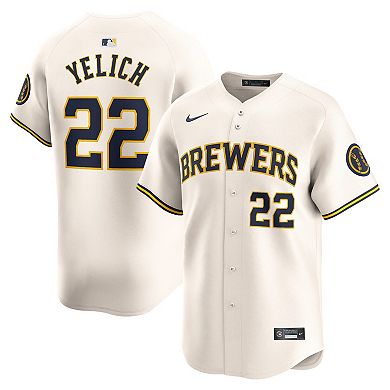 Men's Nike Christian Yelich Cream Milwaukee Brewers Home Limited Player Jersey
