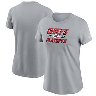 Women's Nike Gray Kansas City Chiefs 2023 NFL Playoffs Iconic T-Shirt