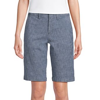 Women's Lands' End Elastic Back Classic 12" Chambray Shorts
