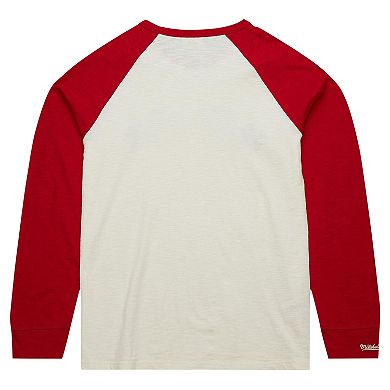 Men's Mitchell & Ness Cream Carolina Hurricanes Legendary Slub Vintage Raglan Long Sleeve T-Shirt