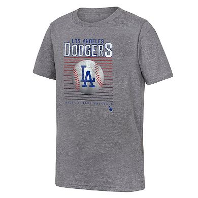 Youth Fanatics Branded Gray Los Angeles Dodgers Relief Pitcher Tri-Blend T-Shirt