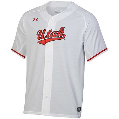 Men's Under Armour White Utah Utes Replica Baseball Jersey