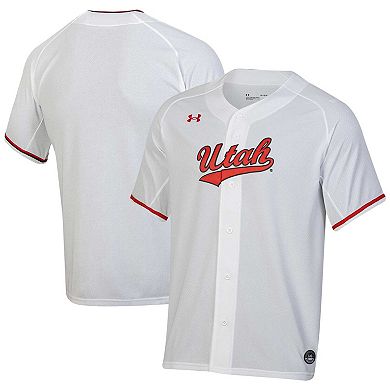 Men's Under Armour White Utah Utes Replica Baseball Jersey
