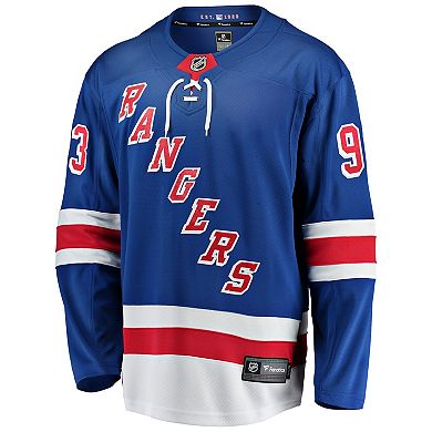 Men's Fanatics Branded Mika Zibanejad Blue New York Rangers Home Breakaway Player Jersey