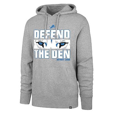 Men's '47 Gray Detroit Lions Regional Headline Pullover Hoodie
