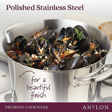 Anolon Nouvelle Copper Stainless Steel Induction 12-in. Frying Pan with Lid