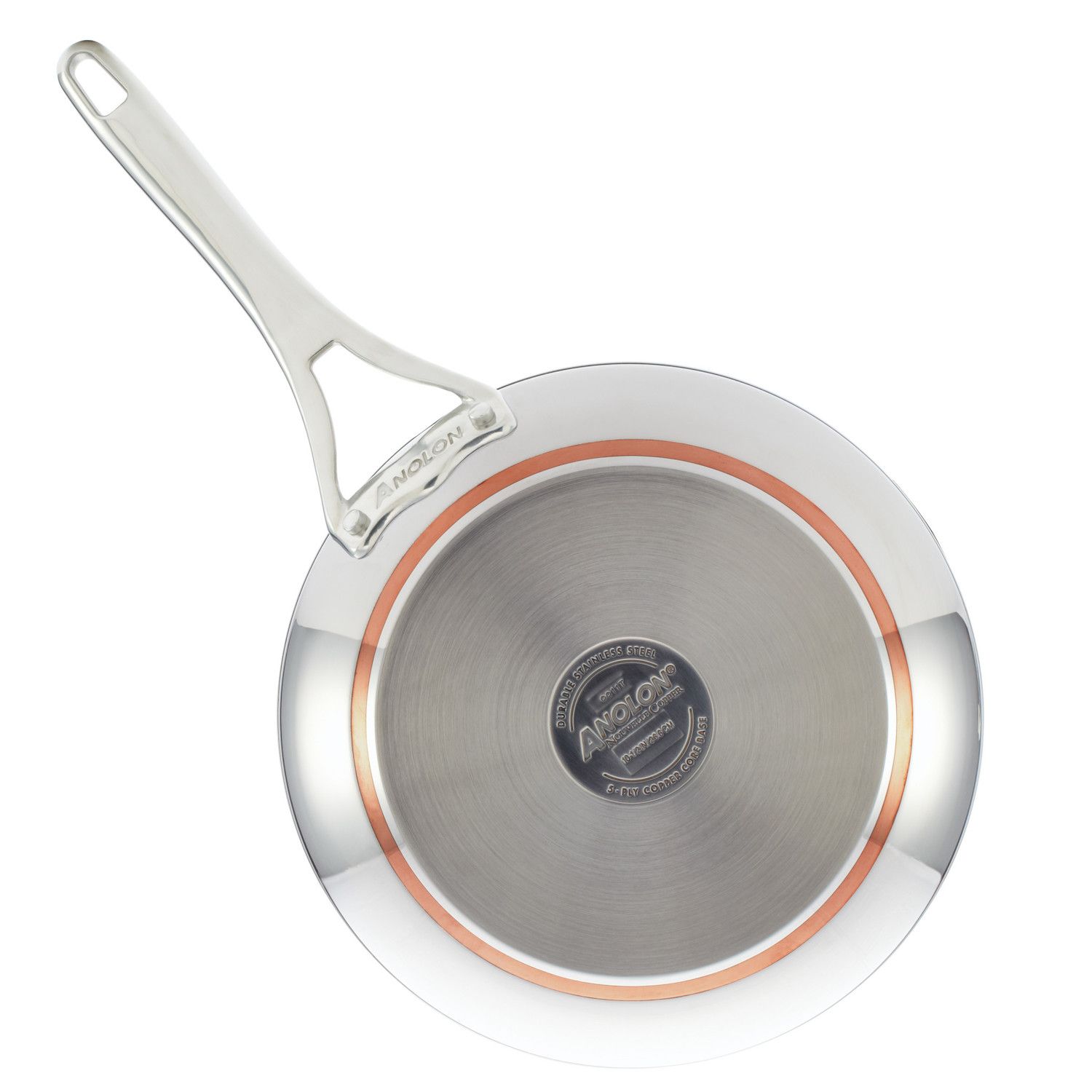 Anolon Nouvelle Copper Stainless Steel Frying Pan with Lid - Thumbnail 2