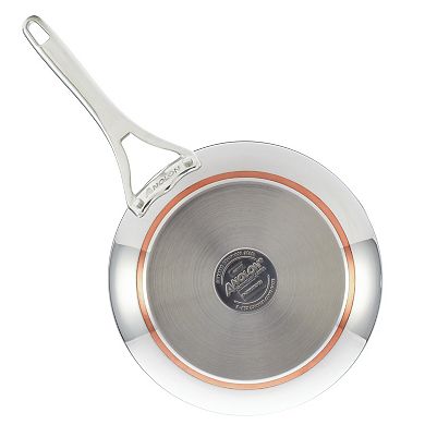 Anolon Nouvelle Copper Stainless Steel Induction 12-in. Frying Pan with Lid
