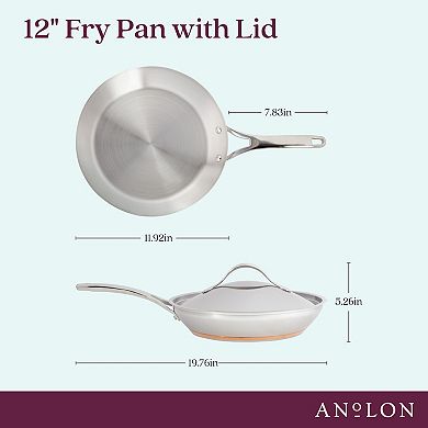 Anolon Nouvelle Copper Stainless Steel Induction 12-in. Frying Pan with Lid