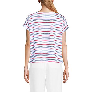 Women's Lands' End Short Sleeve Boxy Slub Tee
