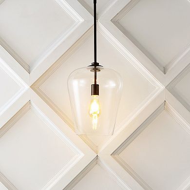 Hayes Industrial Farmhouse Iron/glass Led Pendant