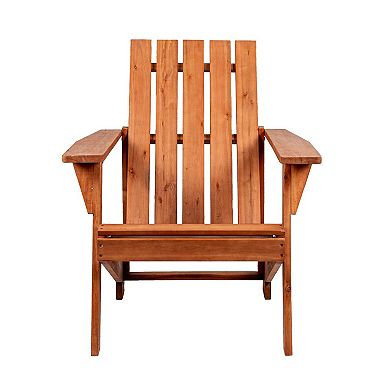 Bunebe Classic Solid Acacia Wood Adirondack Chair, Weather-Resistant Outdoor Patio Seating