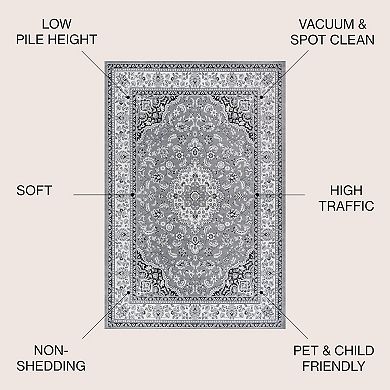 Palmette Modern Floral Area Rug