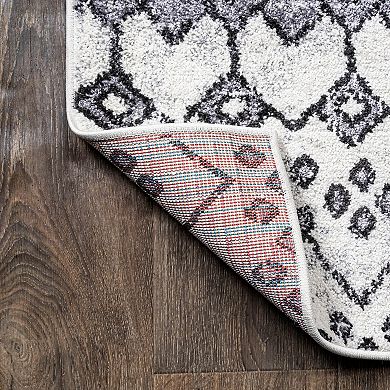 Azmar Moroccan Geometric Distressed Area Rug