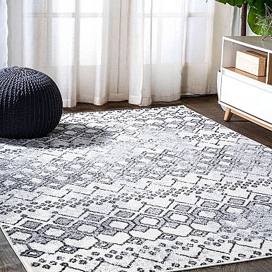Azmar Moroccan Geometric Distressed Area Rug