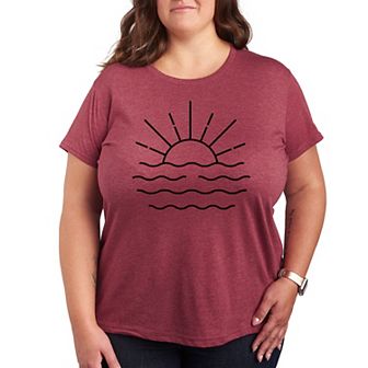 Plus Ocean Sunset Linework Graphic Tee