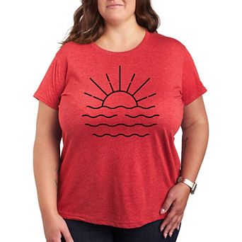 Plus Ocean Sunset Linework Graphic Tee