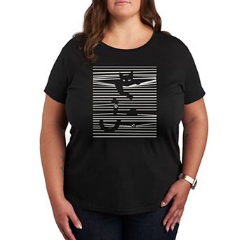 Plus Cat in Blinds Graphic Tee