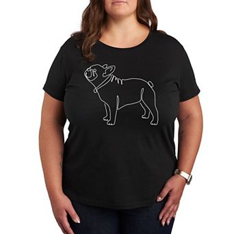 Plus Contour Line French Bulldog Graphic Tee