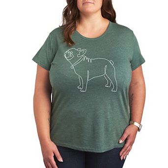Plus Contour Line French Bulldog Graphic Tee