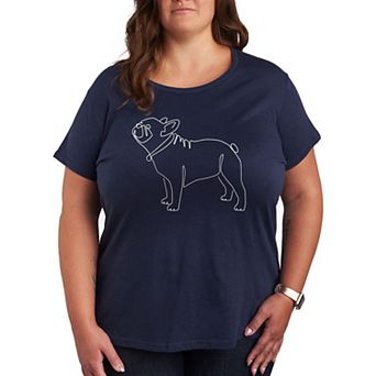 Plus Contour Line French Bulldog Graphic Tee