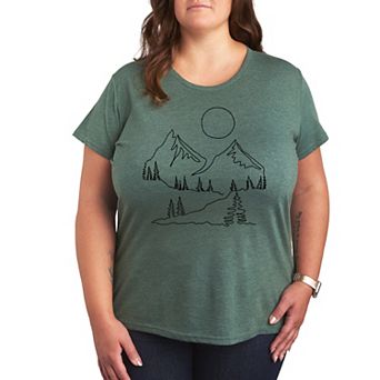 Plus Mountain Line Drawing Graphic Tee