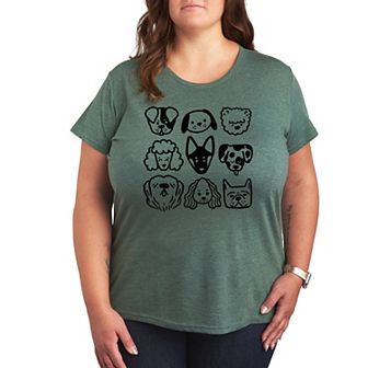Plus Dog Faces Grid Graphic Tee