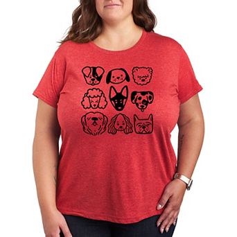 Plus Dog Faces Grid Graphic Tee