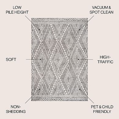 Rih Moroccan Style Diamond Area Rug