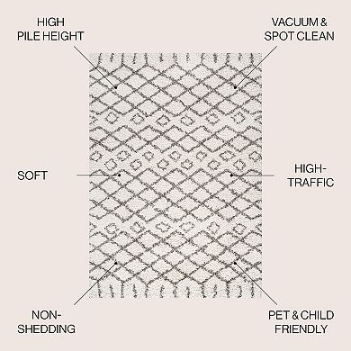 Soller Diamond Trellis Shag Area Rug