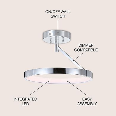 Owen Dimmable Integrated Led Metal Semi Flush Mount