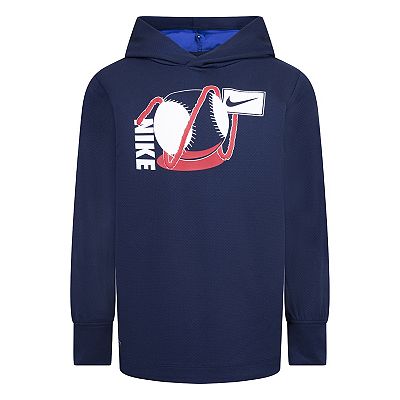 Boys 4 7 Nike Dri FIT Sports Long Sleeve Hooded T shirt