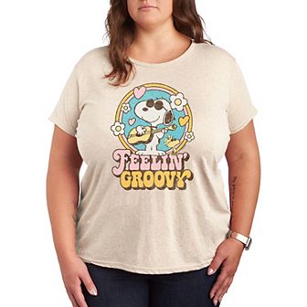 Plus Peanuts Snoopy Feelin' Groovy Graphic Tee