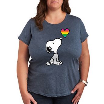 Plus Peanuts Snoopy Rainbow Heart Graphic Tee