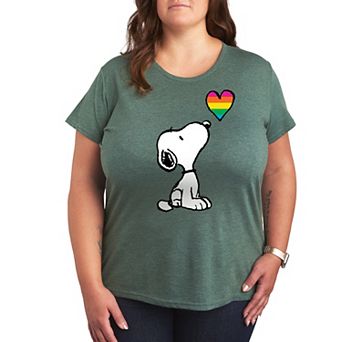 Plus Peanuts Snoopy Rainbow Heart Graphic Tee