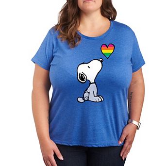 Plus Peanuts Snoopy Rainbow Heart Graphic Tee