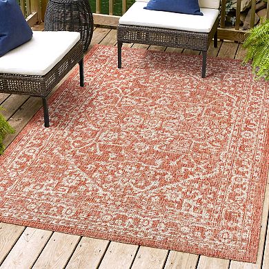 Palazzo Vine And Border Textured Weave Indoor/outdoor Area Rug