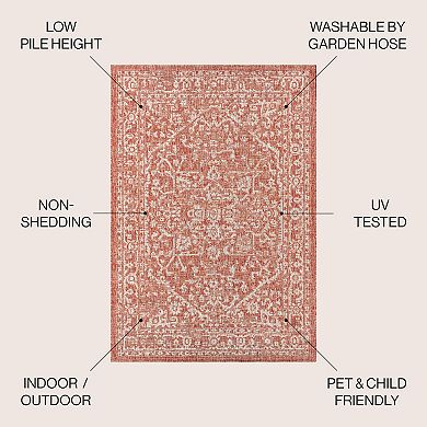Palazzo Vine And Border Textured Weave Indoor/outdoor Area Rug