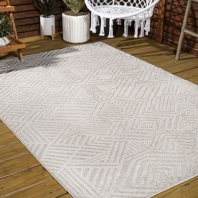 Jordan High-low Pile Art Deco Geometric Indoor/outdoor Area Rug