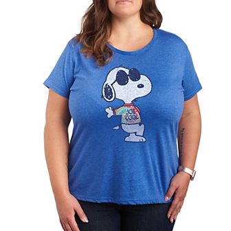 Plus Peanuts Snoopy Joe Cool Tie Dye Graphic Tee