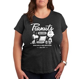 Plus Peanuts Snoopy & Charlie Brown Records Graphic Tee