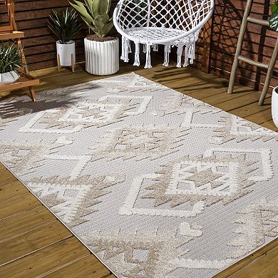 Jazz High-low Pile Art Deco Geometric Indoor/outdoor Area Rug