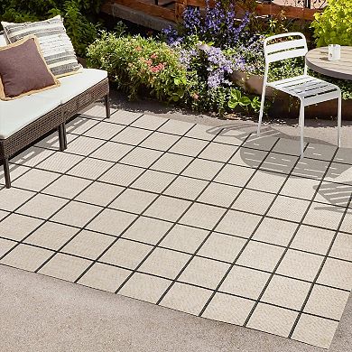 Sukie Modern Offset Stripe Indoor/outdoor Area Rug