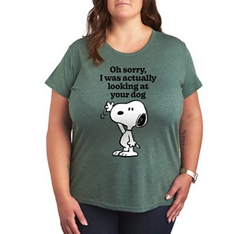 Plus Peanuts Snoopy Looking At Your Dog Graphic Tee