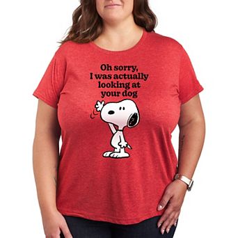 Plus Peanuts Snoopy Looking At Your Dog Graphic Tee