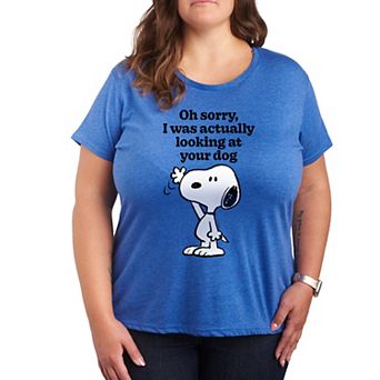 Plus Peanuts Snoopy Looking At Your Dog Graphic Tee
